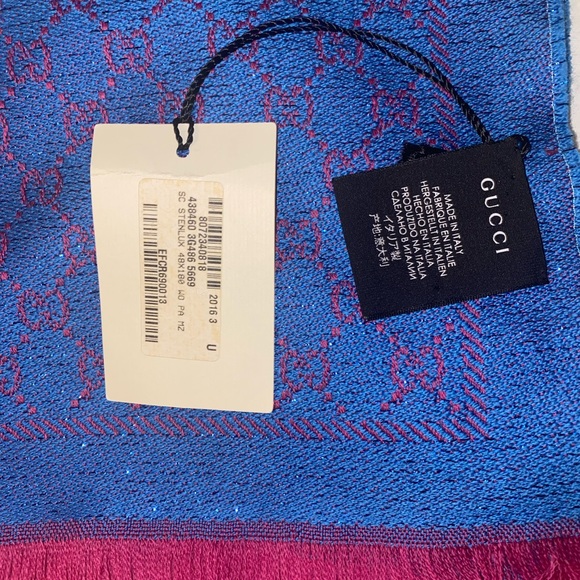Gucci Wool Silk Jacquard GG Monogram Stenix Scarf - Picture 13 of 14